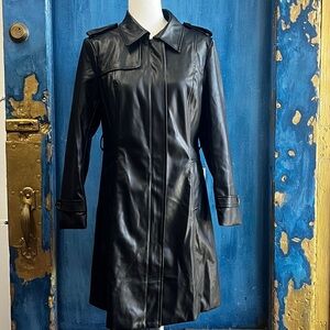 Allegra K Black Trench Coat
